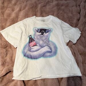 Abercrombie & Fitch White Tee with Polar Bear Graphic